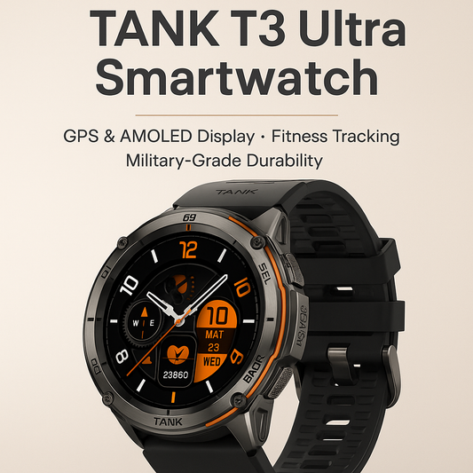 TANK T3 Ultra Smartwatch — GPS | AMOLED Display | Fitness & Sports Watch for Men